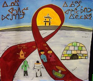 Mural Created by Inuit Youth Participants of Puvirnituq, Nunavik