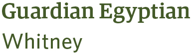 UBC fonts including Guardian Egyptian and Whitney