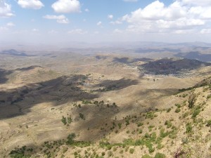 View from a mountain path near Lalibela