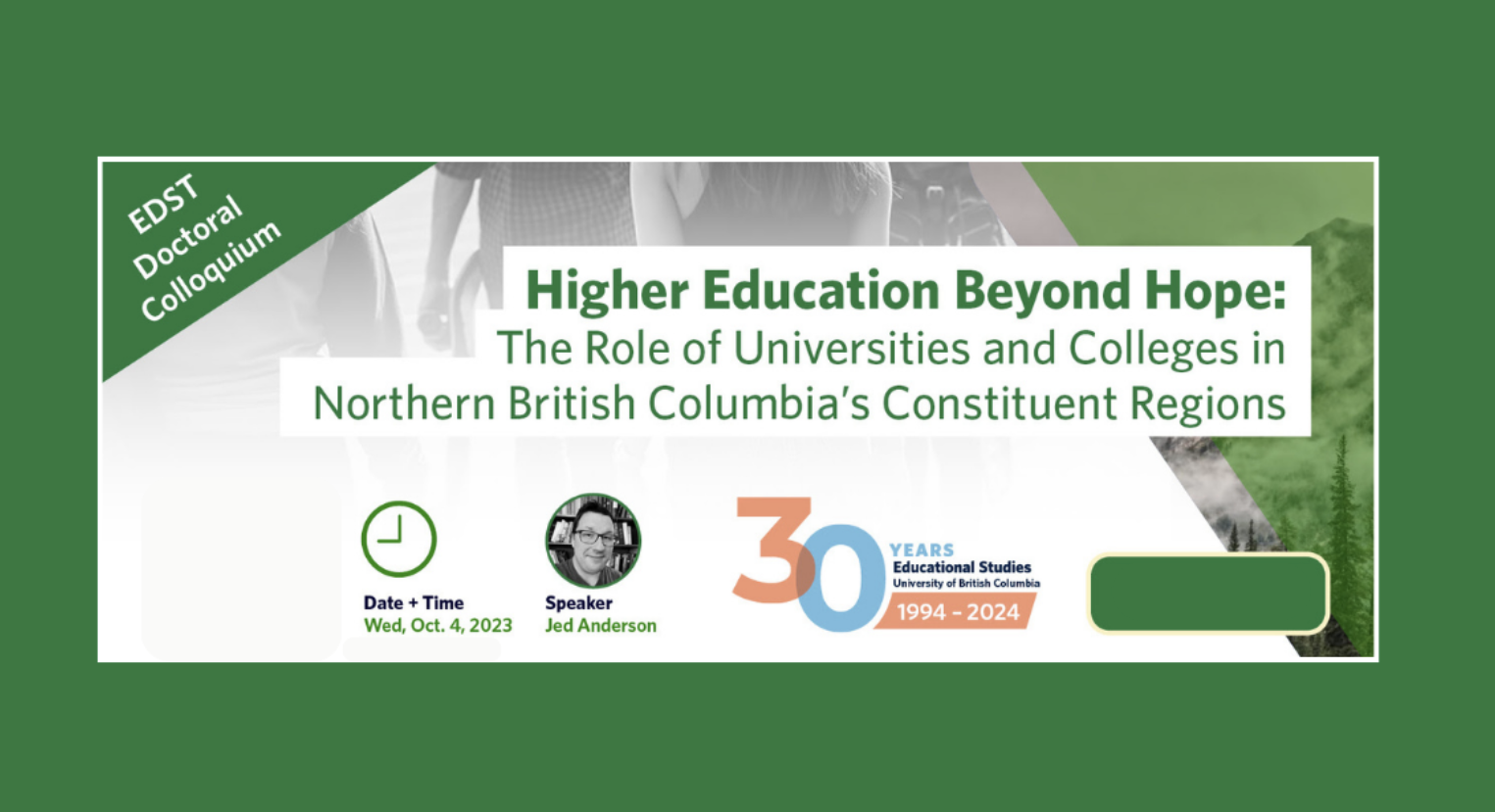 Colloquium #1: Higher Education Beyond Hope— Jed Anderson