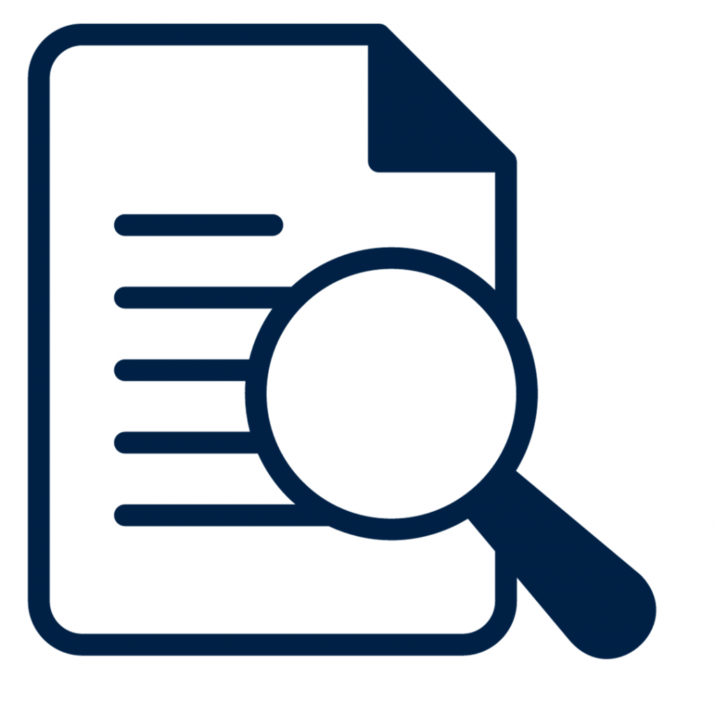 Clipart of document with magnifying glass