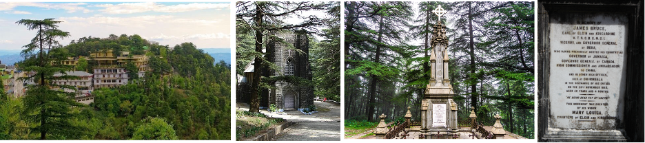 Figure 5: a) Dharamsala, Himachal Pradesh, India; b) Church of St-John in the Wilderness; c) Grave memorial of James Bruce, 8th Earl of Elgin, Viceroy of India (1862–1863) at the church.