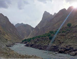 Travel in Tajikistan (road far left)