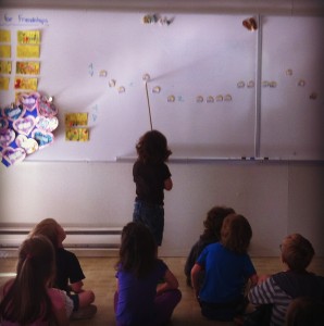 My Kindergarten class learning to write musical notes.