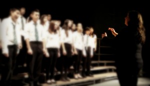 Conducting the Choir at the District Concert.