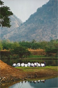Ethics and Morality class by the lake