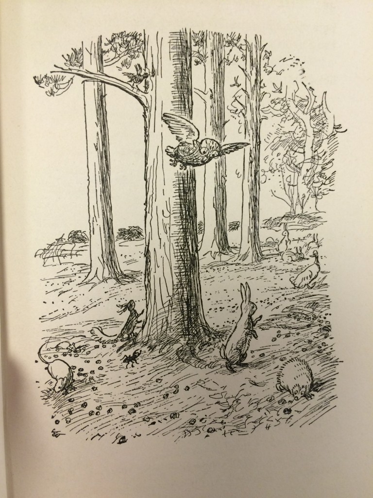 An illustration by E.H. Shepard from Milne's The House at Pooh Corner (1928).