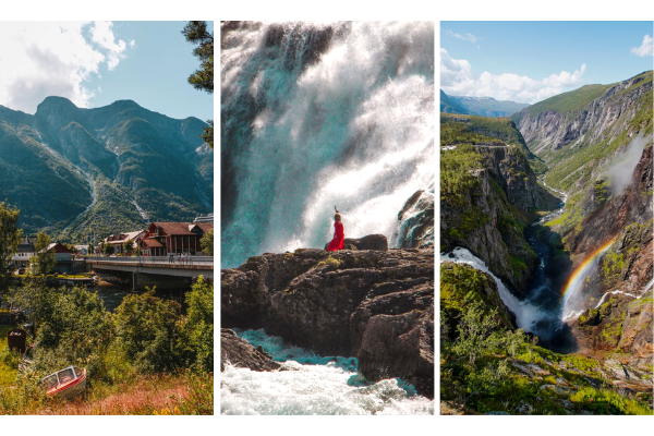 3-photo collage of Norway