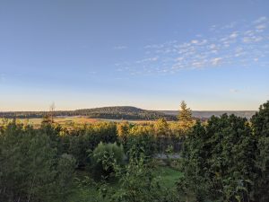 a sunrise view of fields in the Cariboo, BC