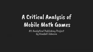 A1: Mobile Math Games