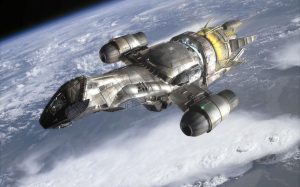 Screenshot of the Serenity spaceship from the TV series Firefly.