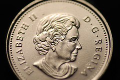 Queen Elizabeth as Icon and Symbol: Profile of the Queen on a Canadian coin (Devan_Not_Devil, 2009).