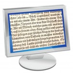 Computer screen displaying medieval manuscript