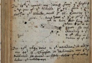 Comet obervations from Newton's notebooks
