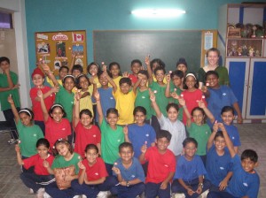 Roselynn teaching Class 4 at Bloom Public School, New Delhi, India