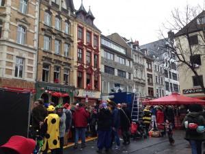 The streets of Cologne, Germany on carnival weekend