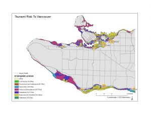 Landuses in danger of being being effected by a tsunami in Vancouver