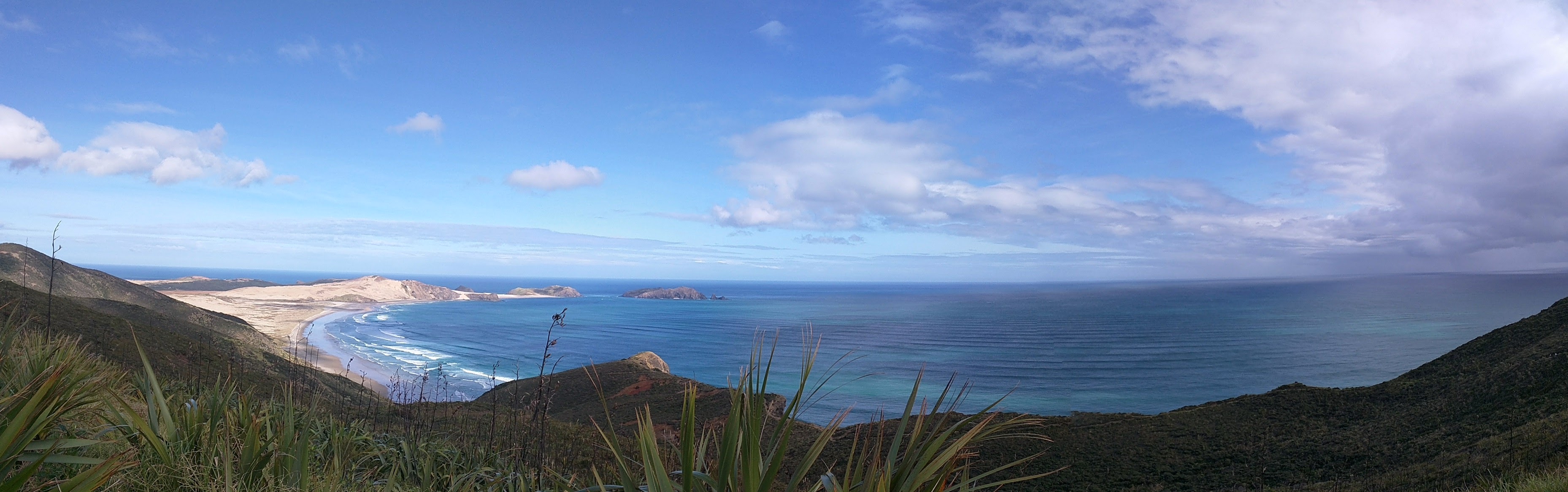 A view of the ocean from Cape Reinga, clearly depicting New Zealand's isolation.