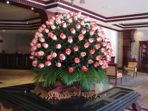 Roses in the Dann Carlton hotel lobby