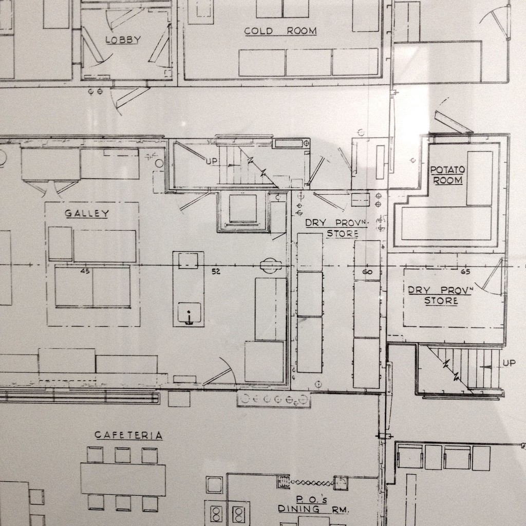 A small part of the ship's floor plan, incuding the potato room, which we later  found - it's indeed full of potatoes. 