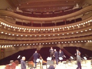 On the stage of Carnegie Hall, NY