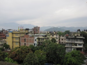View of Kathmandu from the rooftop deck.