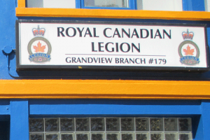 Sign above entrance of Grandview Legion
