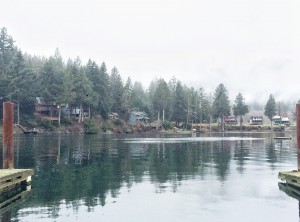 View of Gambier Island when docking the boat