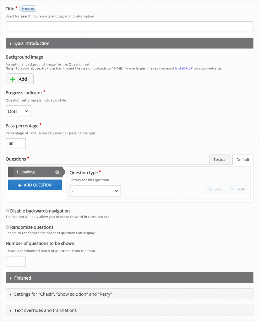 Question set editor