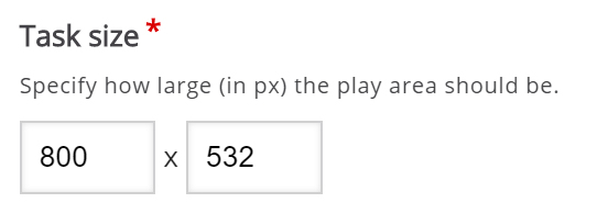 Task Size is set to 800px x 532px