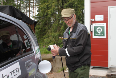Electric Car in Finland Powered By A Volter CoGen Unit.