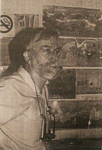 “Mr. Al Sens himself in his studio famous for its walls covered with drawings.”8
