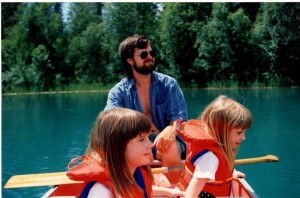 My dad, my sister and I canoeing in the Kootenays. Circa 1994.