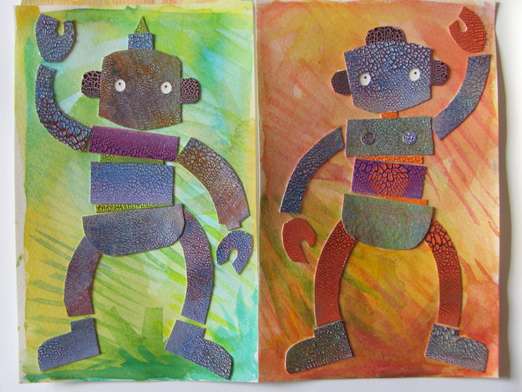 robot crackle collage