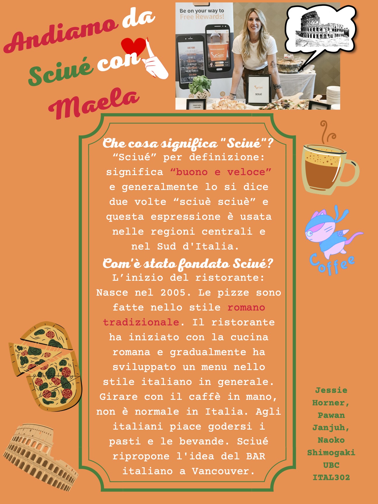 Sciuè Infographic, page 1 of Italian version