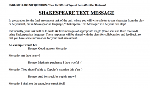 Shakespeare Text Message