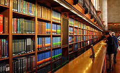 library, books, bookshelves