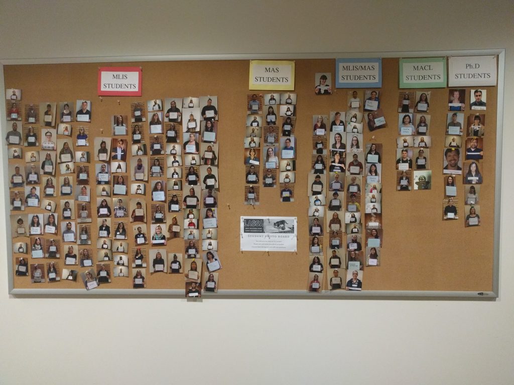 Poster board with photos of all students