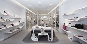 The Stuart Weitzman showroom, located next to the brand’s flagship on Madison Avenue