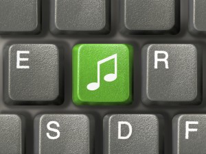 Computer keyboard with music key