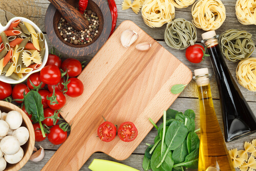 Cooking Ingredients Cutting Board Stock Photo by ©Goir 215967670