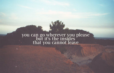 you can go wherever you please but it's the insides you cannot leave