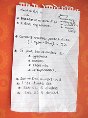 shopping list