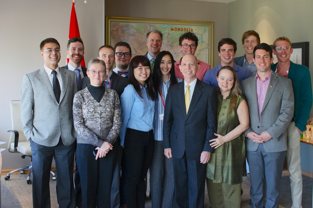 2014 Asia Pacific Policy Project Owrking Team with the Ambassador of Canada to Mongolia Photo: Christopher J. Carter