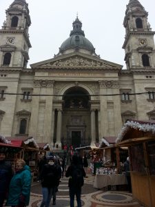 St Stephen's Basilica x-mas market-- one of the many in Budapest