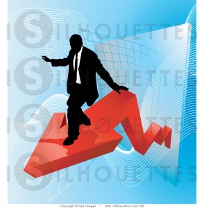 silhouette-clipart-of-a-successful-silhouetted-business-person-riding-on-a-red-arrow-as-revenue-increases-by-geo-images-142