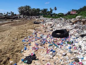 Beach in the most populated stretch of Majuro