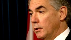 too close for comfort photograph of Alberta's new premier courtesy of CBC