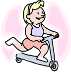 riding a scooter