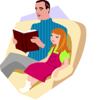 father reading with his daughter
